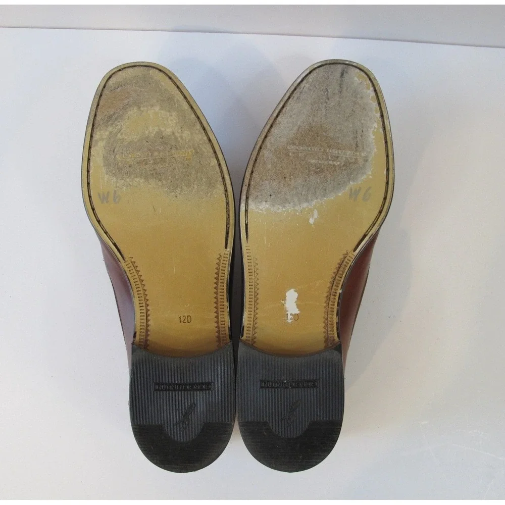 Giorgio‎ Brutini Le Glove Brown Leather Woven Tassel Loafers Men's Size 12D - Picture 10 of 11